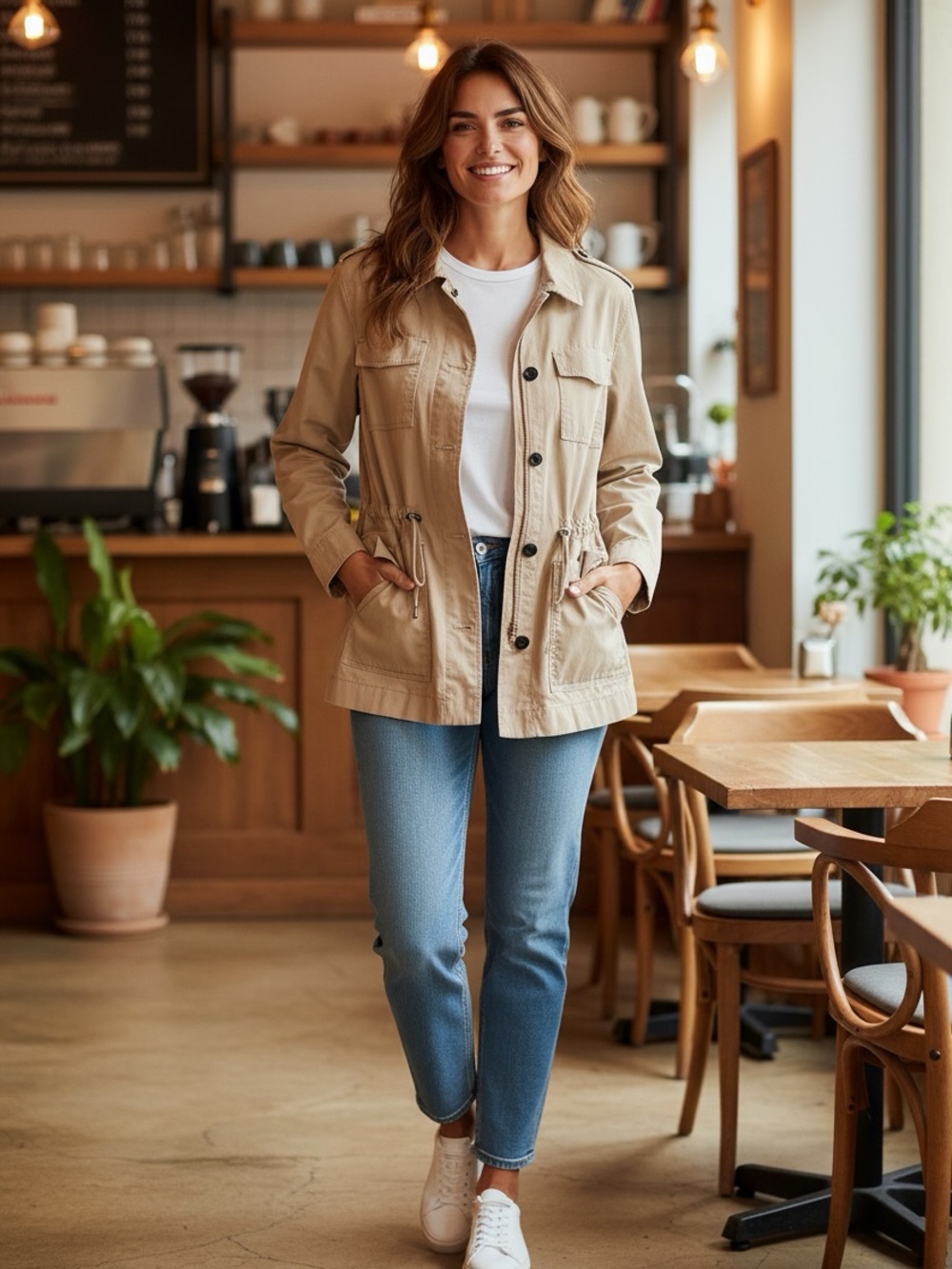 BANANA REPUBLIC Cotton Stone Utility Jacket lightweight for fall